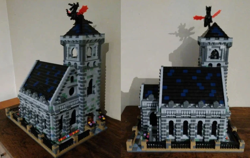 6227 Uds. Moc Castillo de la capilla antigua Medieval modelo Modular ladrillos de construcción juegos DIY bloques de montaje educativos juguetes regalos de navidad