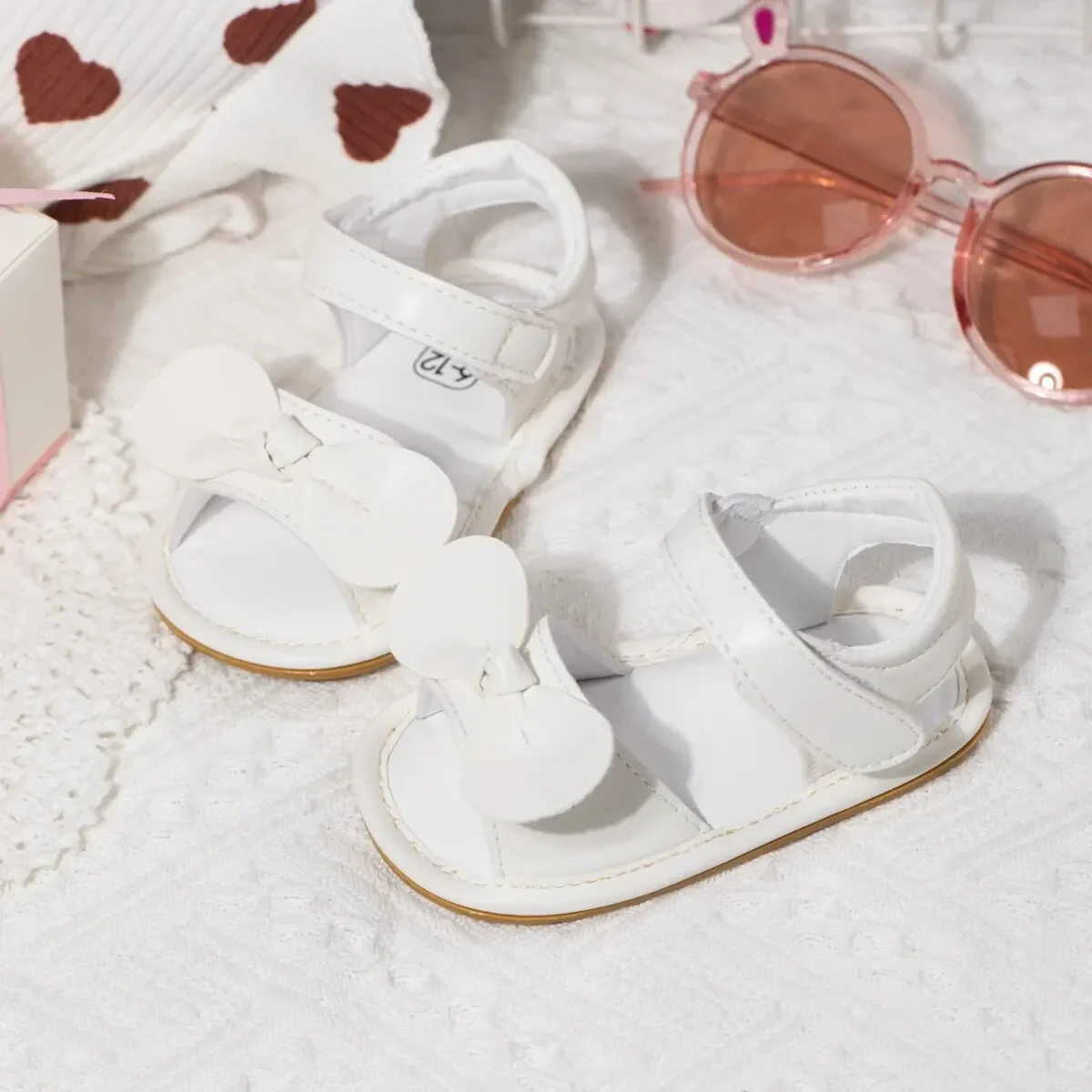 Meckior sandali per neonate suola in gomma per bambini Open Toe scarpe da spiaggia estive Casual Bowknot First Walker scarpe eleganti da principessa