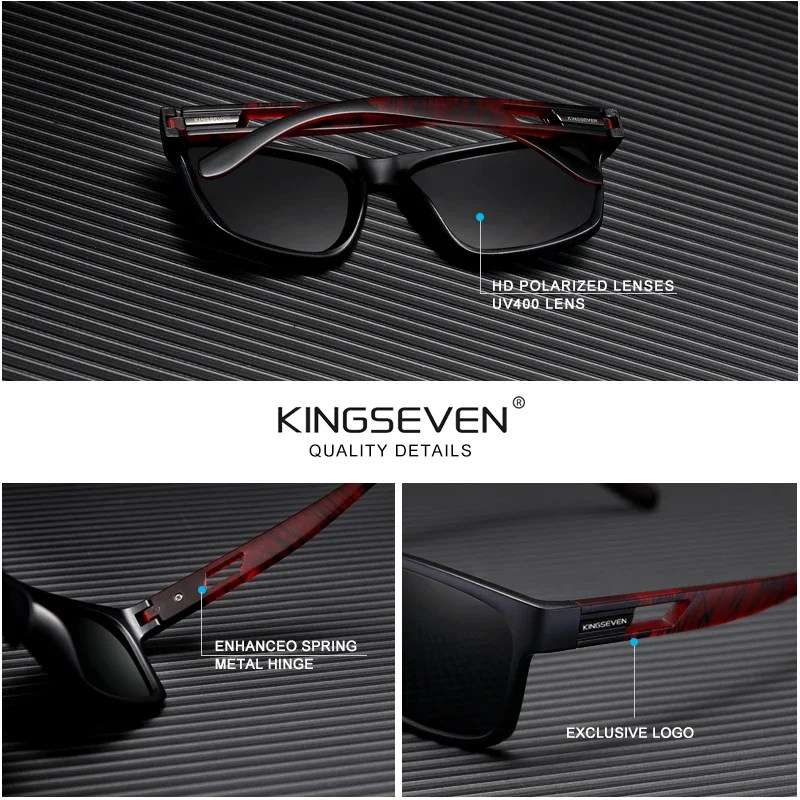 KINGSEVEN 트렌드 안경, 편광 선글라스, UV400 렌즈, 야외 스포츠, 레저 안경