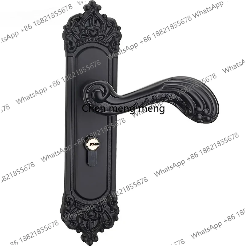 

Indoor Antique Door Lock Zinc Alloy Solid Wood Door Handle Hardware Black Apartment Door Lock Home Hardware Deadbolt Lock