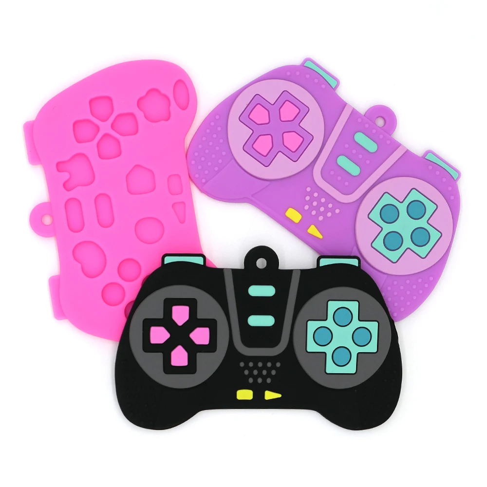 Juguetes mordedores de silicona para niños y niñas, mordedor con forma de control remoto, juguetes educativos para niños y niñas, regalo de Navidad