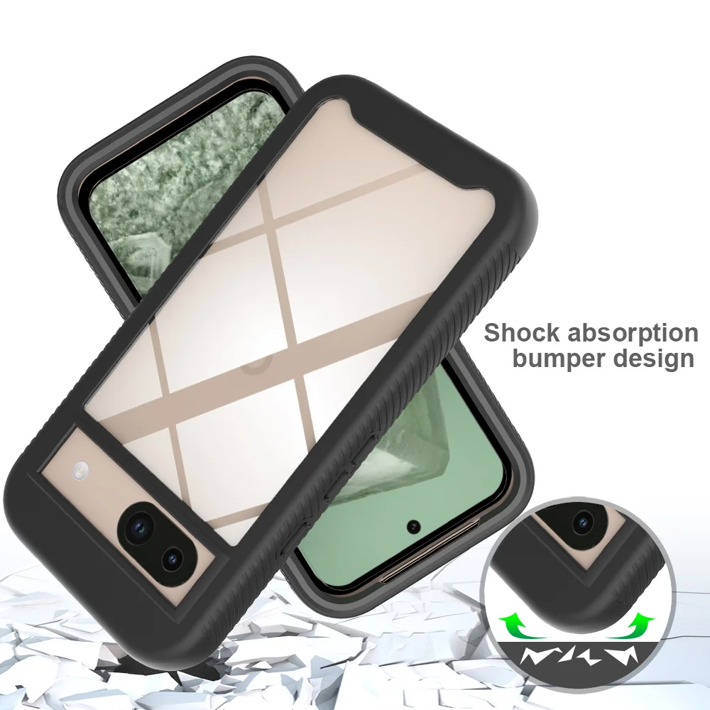 Hybrid Rugged Armor Shockproof Case For Google Pixel 8A 7A 6A 6 7 8 Pro TPU Bumper Transparent Acrylic Hard Plastic Back Cover