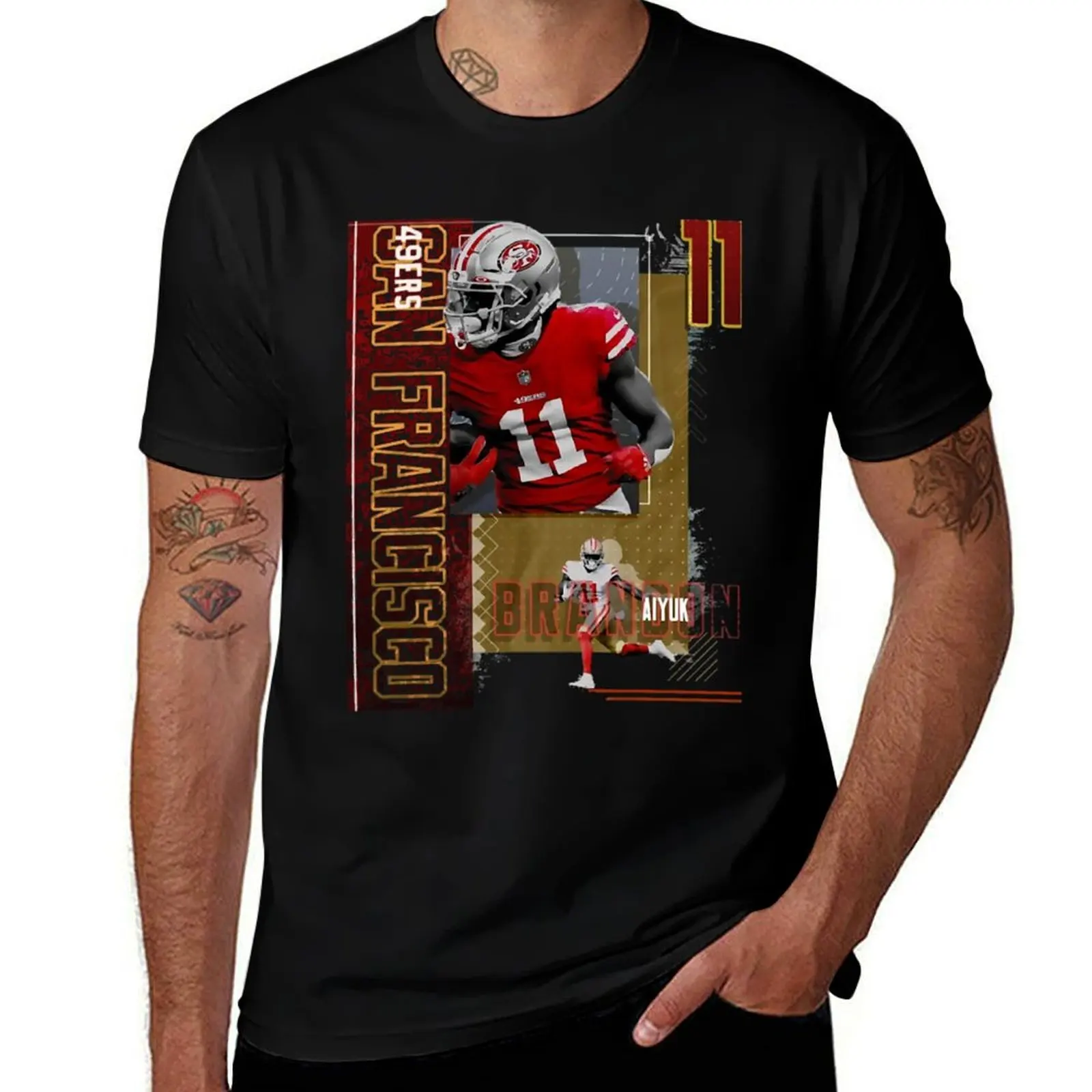

Brandon sport Aiyuk Football Paper 49ers 2 T-Shirt cotton t shirts high quality t shirt men 100% cotton luxury brand T-shirt