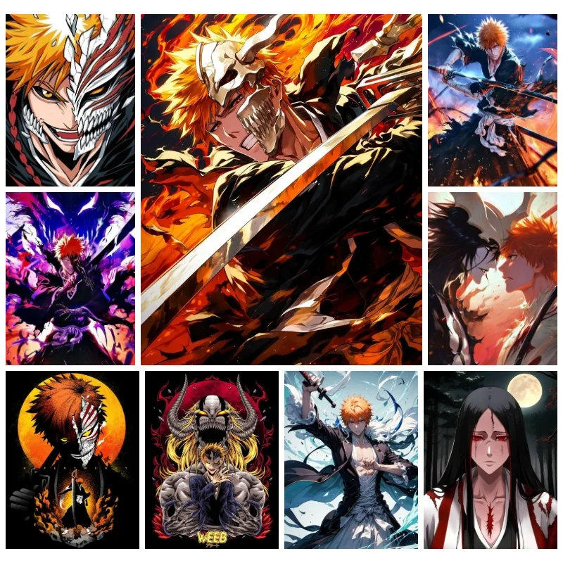 Ichigo Kurosaki Bleach Diamond Painting 5D DIY Rhinestone Mosaic Anime Wall Decor Home Art Craft Gift