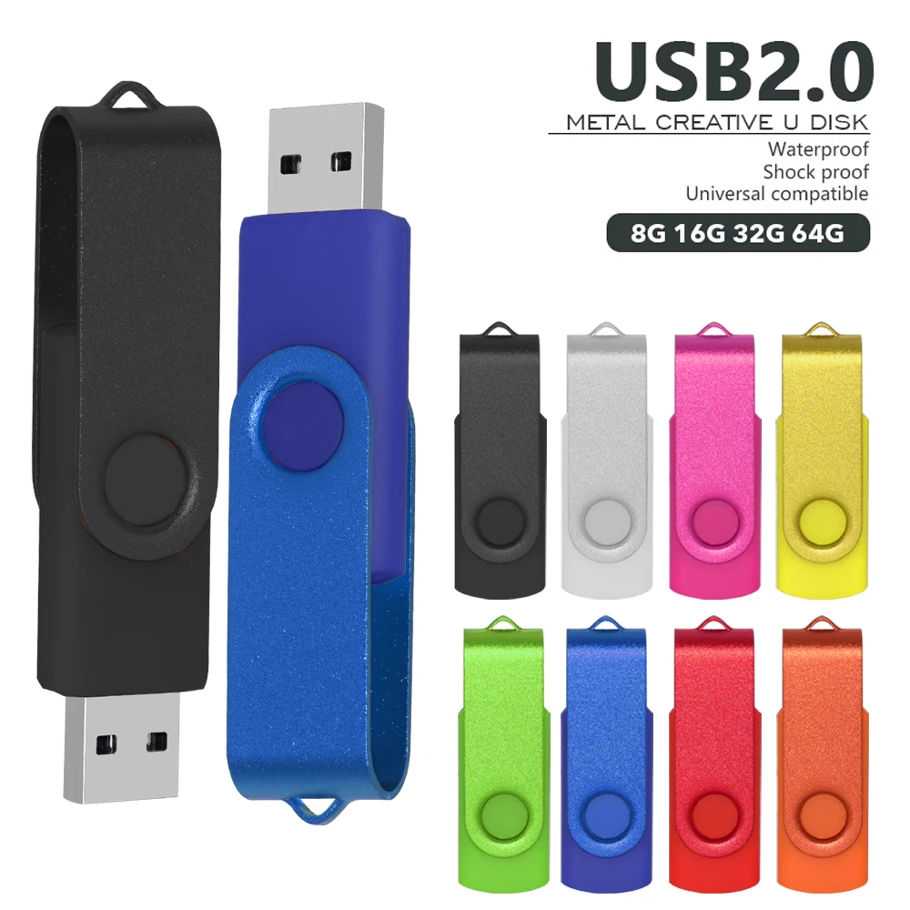 

Metal Usb Flash Drive 64GB 32GB Pen Drive 16GB Pendrive Usb2.0 8GB Flash Disk 4GB U Disk Memoria Cel Usb Stick Gift Custom Logo