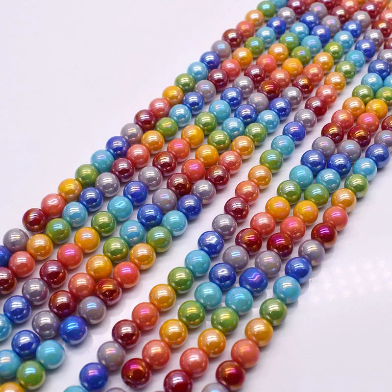 New Regular Color 8mm Crystal Glass Beads Round Loose Spacer Beads for Jewelry Making Necklace DIY