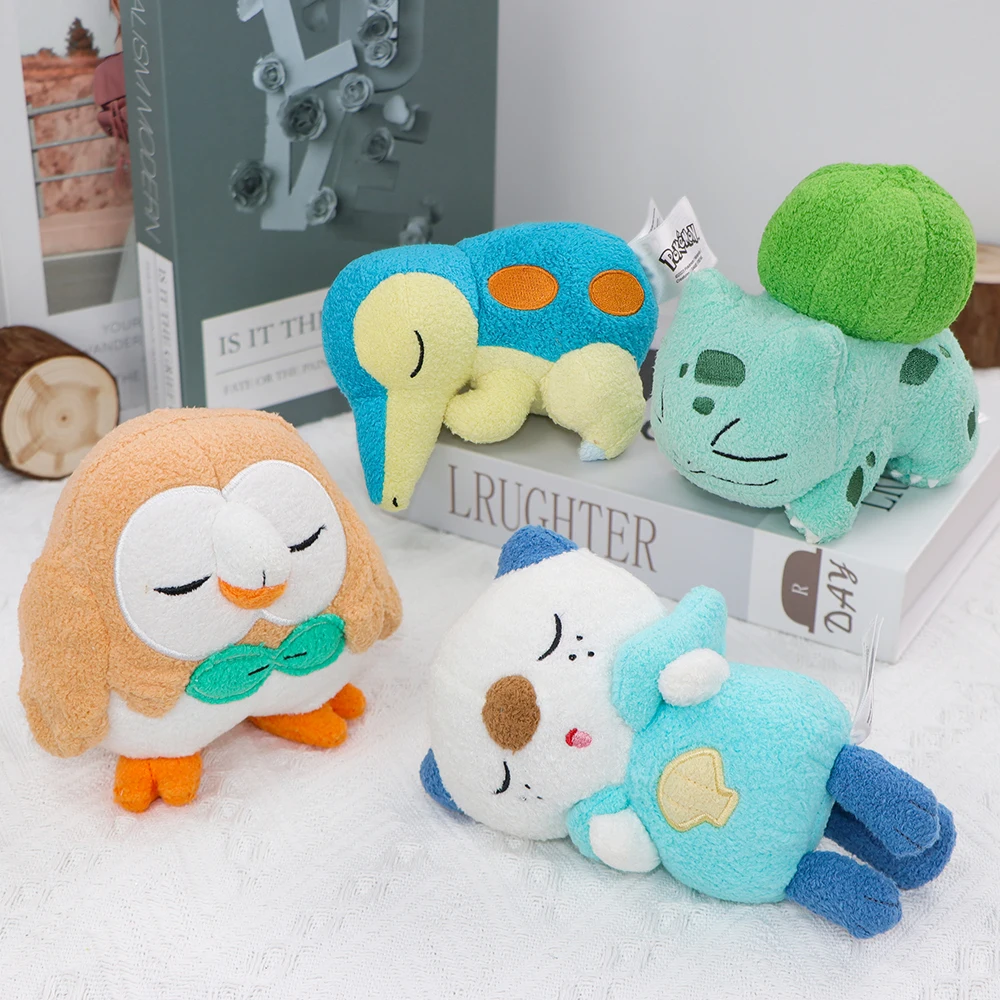 Kawaii Sleep Series Pokemon Plush Doll Oshawott Pawmi Bulbasaur Fluffy Stuffed Animal Toys Anime Desk Ornament Collectible Gifts - view 5