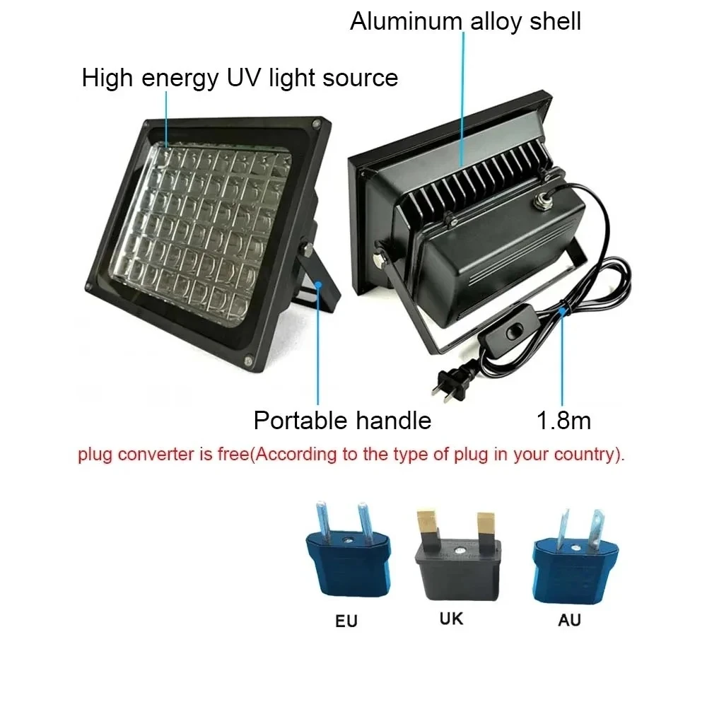 high-power portable 395nm 405nm 365nm without shadow, resin, ink, screen printing, fluorescence detection UV curing lamp