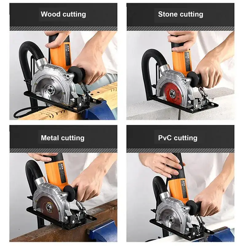 Cutting Machine Slotting Base 45 Degree Adjustable Cutting Depth Positioning Bracket for 100/115/125mm Angle Grinder