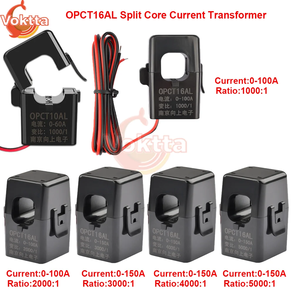 0-100A 0-150A Current Transformer 1000/1 2000/1 3000/1 4000/1 5000/1 OPCT16AL Split Core Current Transformer Sensor Detector