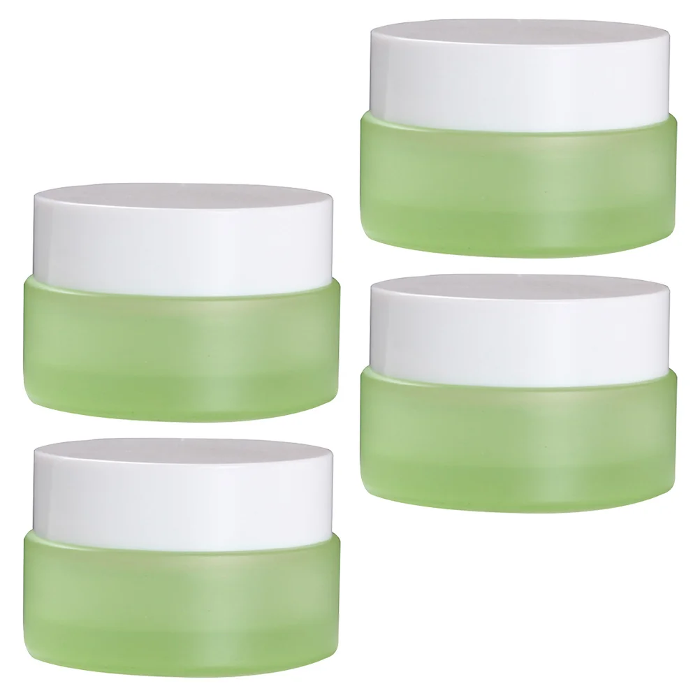 Pot de crème d'échantillon rechargeable, récipient vide, couvercle à vis à large bouche, pots de soins de la peau de voyage étanches, pot de maquillage à vis 4 pièces
