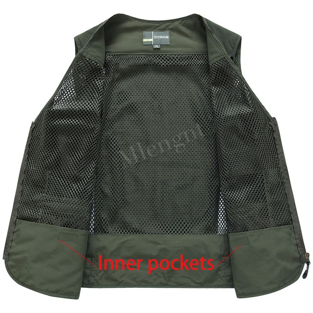 Mesh Breathable Detachable Fishing Vest Men\'s Multi Pocket Photographer Vest Travel Sleeveless Jacket