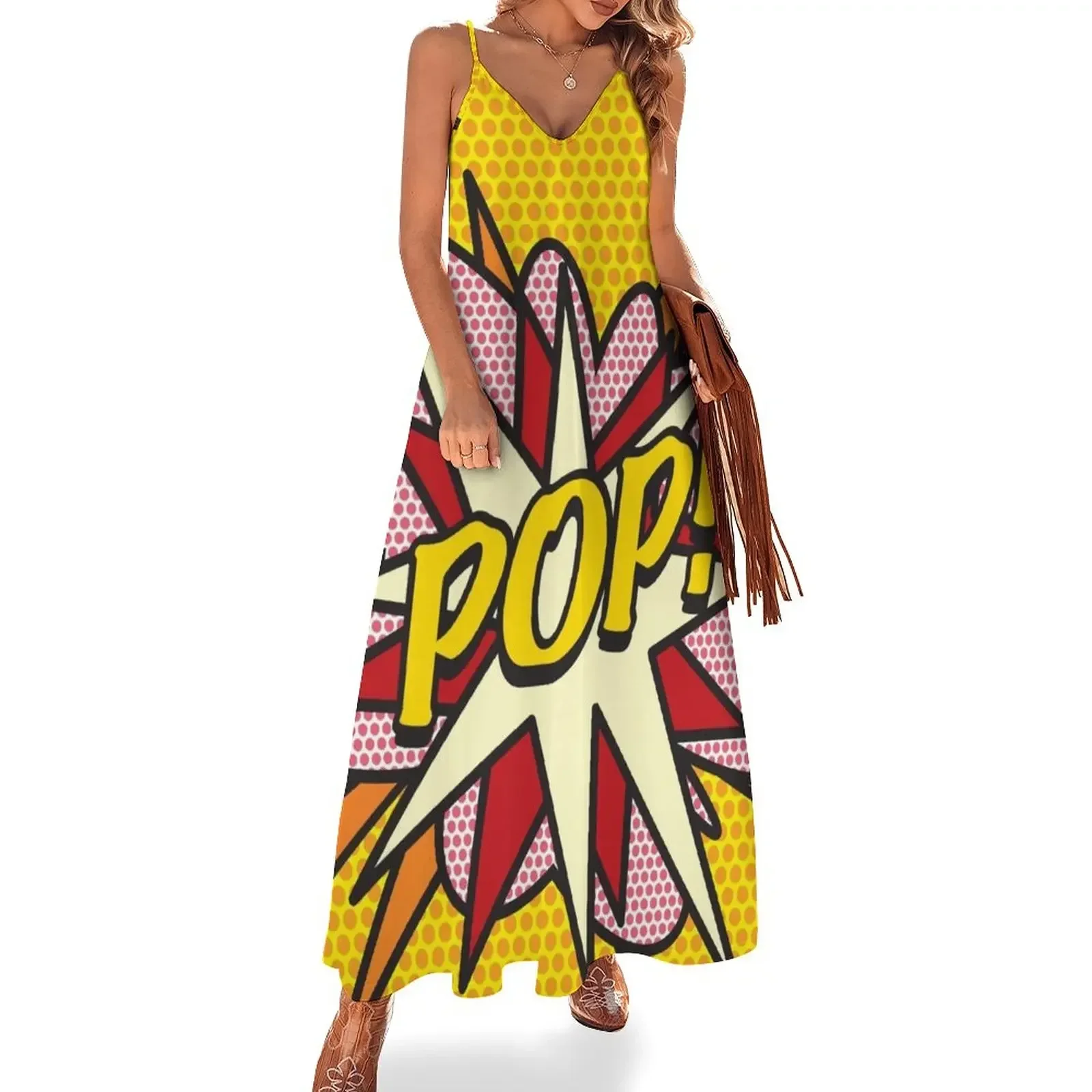 

POP Comic Book Pop Art Cool Retro Trendy Sleeveless Dress dresses for official occasions Dress