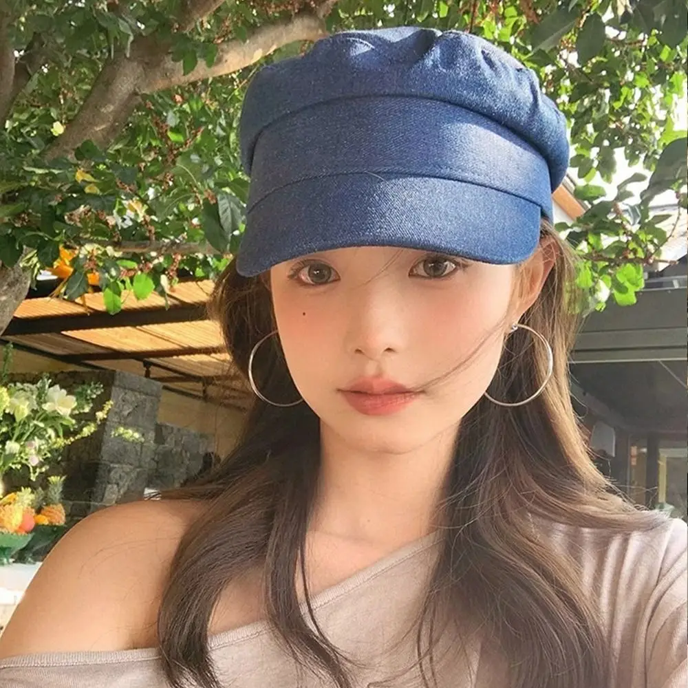 الرجعية خمر الدنيم القبعات شقة الترفيه مثمنة قبعة النساء موزع الصحف بلغت ذروتها القبعات السيدات