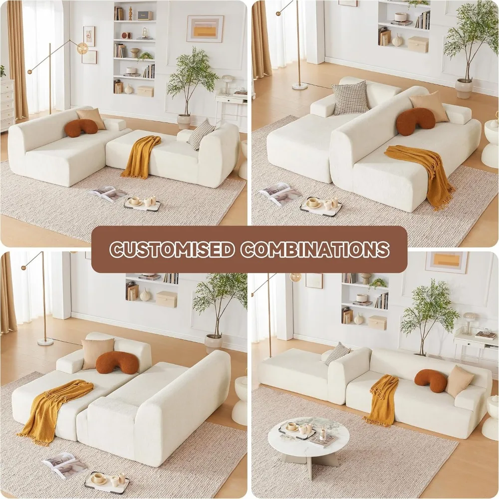 Sofá secional modular, sofá de esponja para sala de estar,