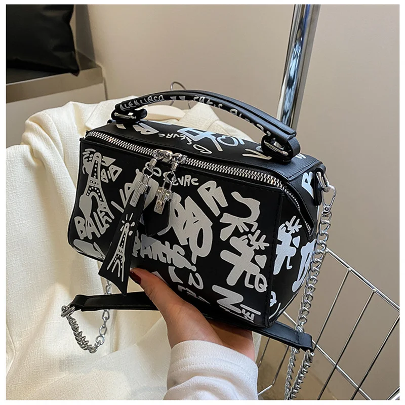 

2023 New Trend Fashion Personalized Design Graffiti Women's Bag Single Shoulder Oblique Straddle Handbag