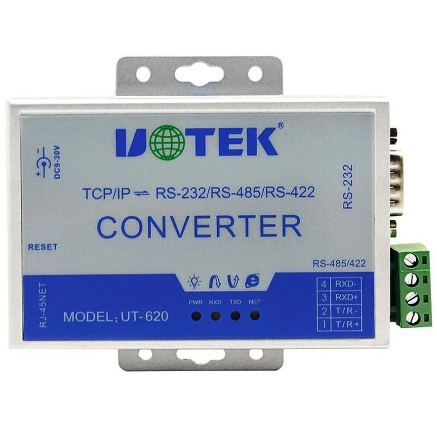 

UT-620 TCP/IP to 232/422/485 serial port to network communication serial communication server RJ45 TO RS232/RS485/RS422 active