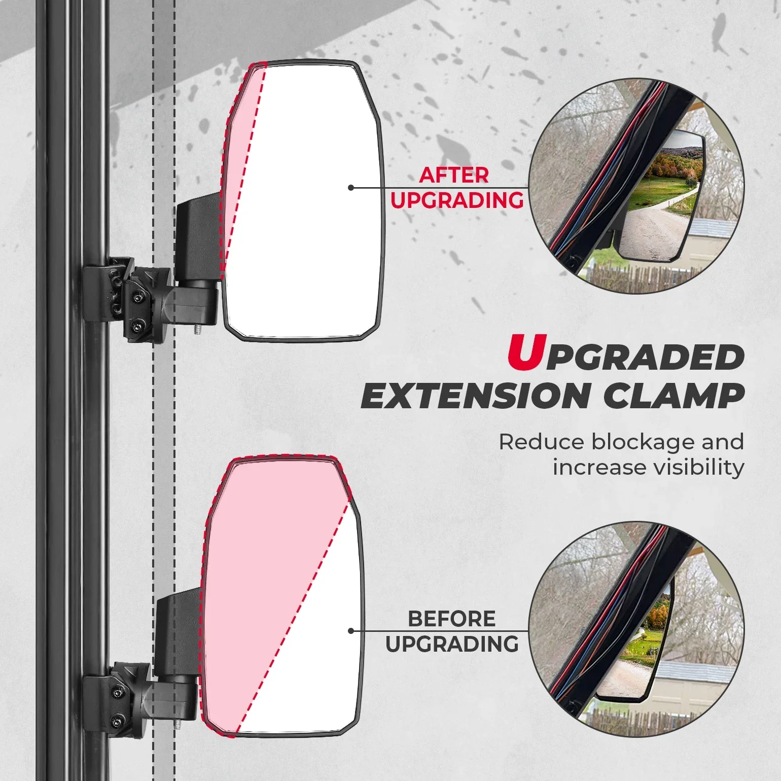 KEMIMOTO UTV サイドミラー ポラリス レンジャー XP 1000 900 570 ジェネラル 1000 マベリック用 キャン-アム ディフェンダー 2013-2023 対応