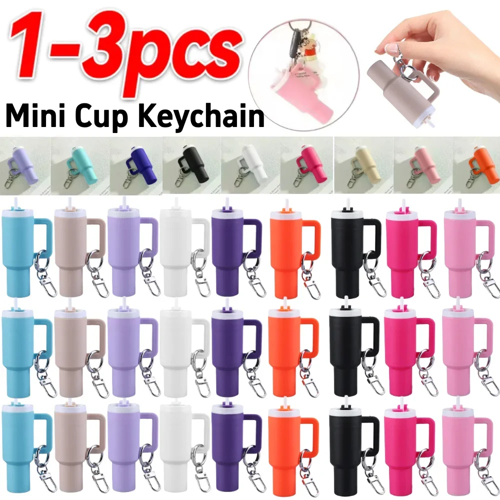 1-3 uds Mini llavero de taza Mini llavero de vaso llavero de bálsamo labial lindo llavero de vaso Chapstick soporte para bolso escolar