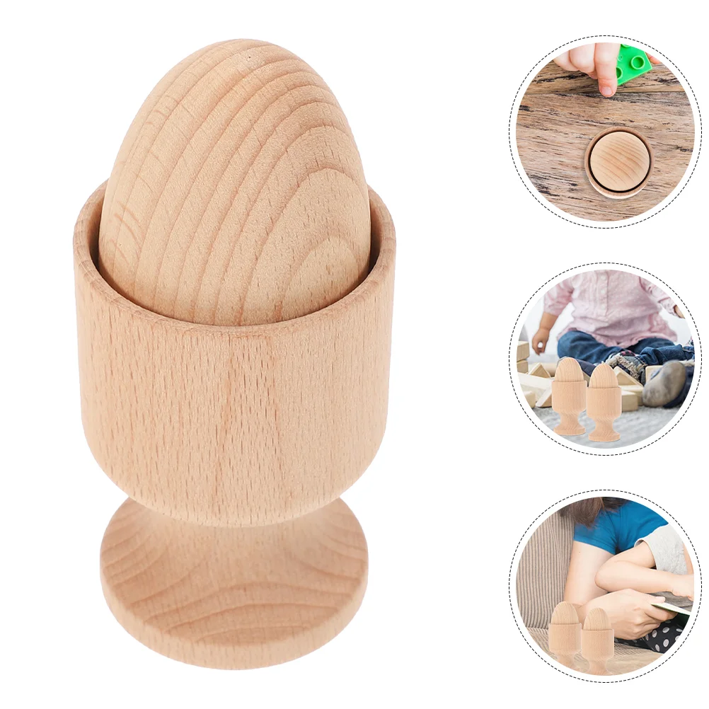 Wooden Egg Cup Puzzles for Toddlers Object Fitting Exercise Toy Sports Sensory Kid