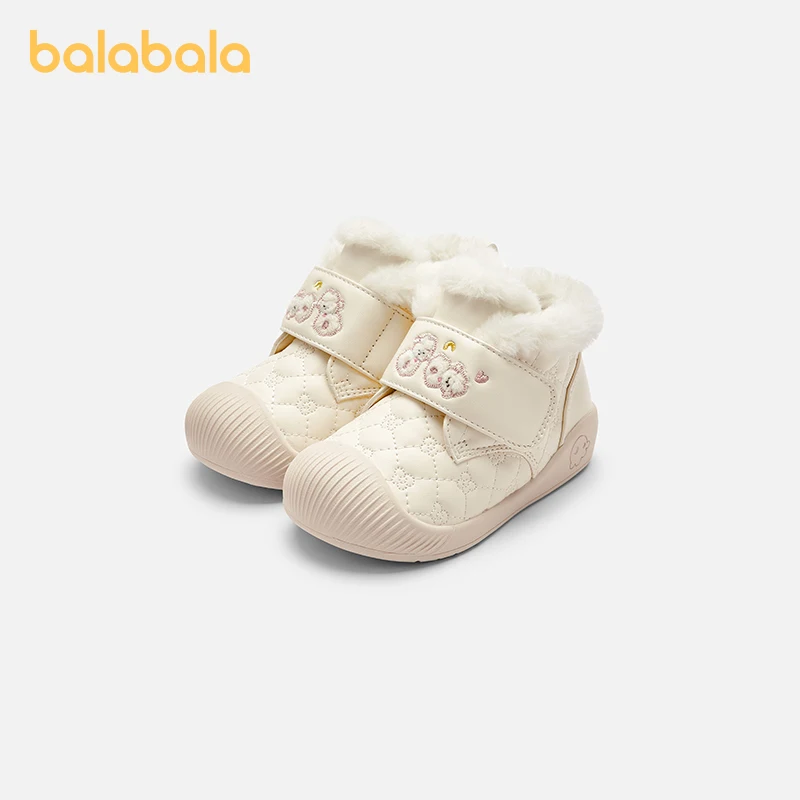 Balabala Stivali da neve per bambini Scarpe da passeggio per bambini a metà polpaccio Stivali da neve 2024 Inverno Nuovi stivali di cotone caldi