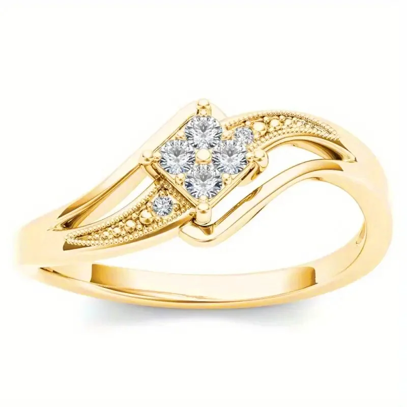 2026 New Design Sense, Geometric Diamond Shaped Jewelry, High-end Temperament, Exquisite Inlay, Brilliant Zircon Ring for Women