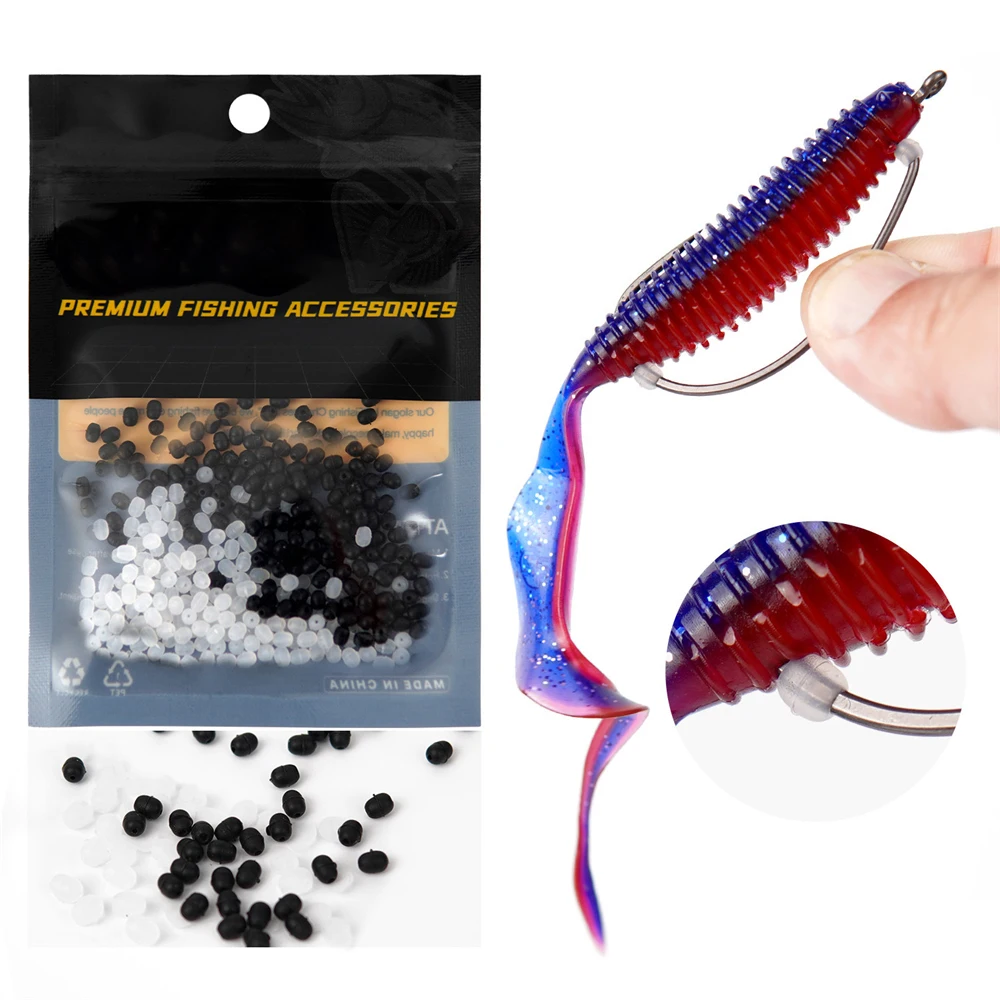 

300 шт. силиконовые пробки для приманок - ультрамягкие рыболовные бусины для крепления мягких пластиковых приманок на крючках, нескользящий держатель приманки