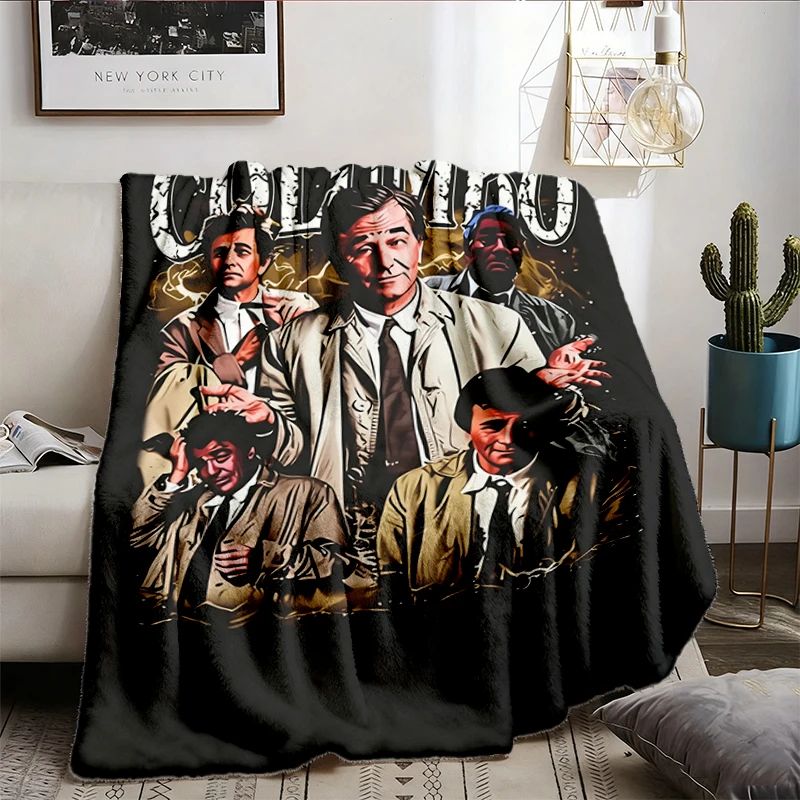 Retro 90s Comfort Colors Columbo Flannel Blanket, Columbo Vintage Flannel Blanket, Columbo Movie Flannel Blanket