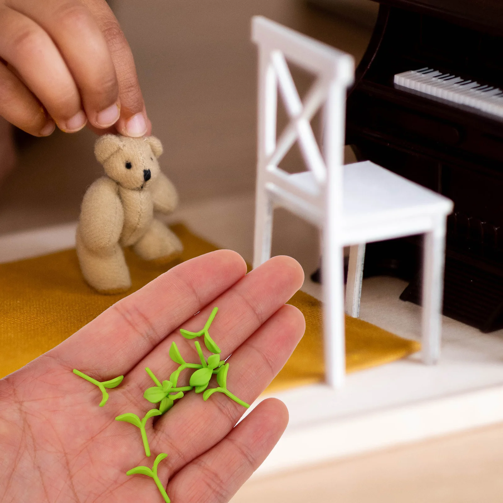 

12Pcs Miniature Sprouts Realistic Artificial Plant Decorations Micro Landscape Ornament Sand Table Garden Scene Bonsai Craft