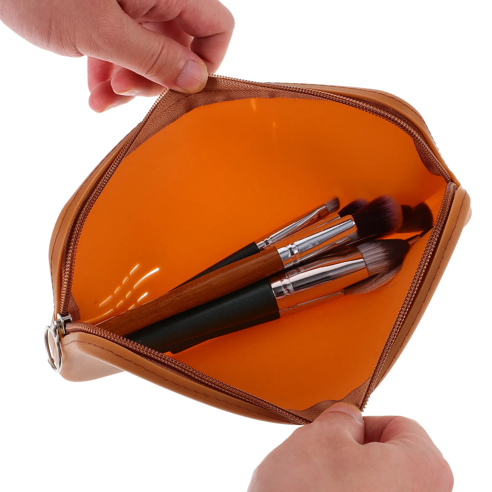 

Дорожный футляр для кистей для макияжа, портативный чехол на молнии, стильный и элегантный органайзер для кистей и помад