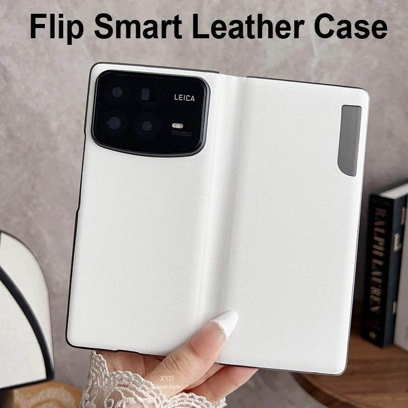 

High End Window Leather Case For Xiaomi Mix Fold 4 Flip Smart Phone Case For Xiaomi Mix Fold 4 Mi Fold4 360 Cover Shell Skin Bag