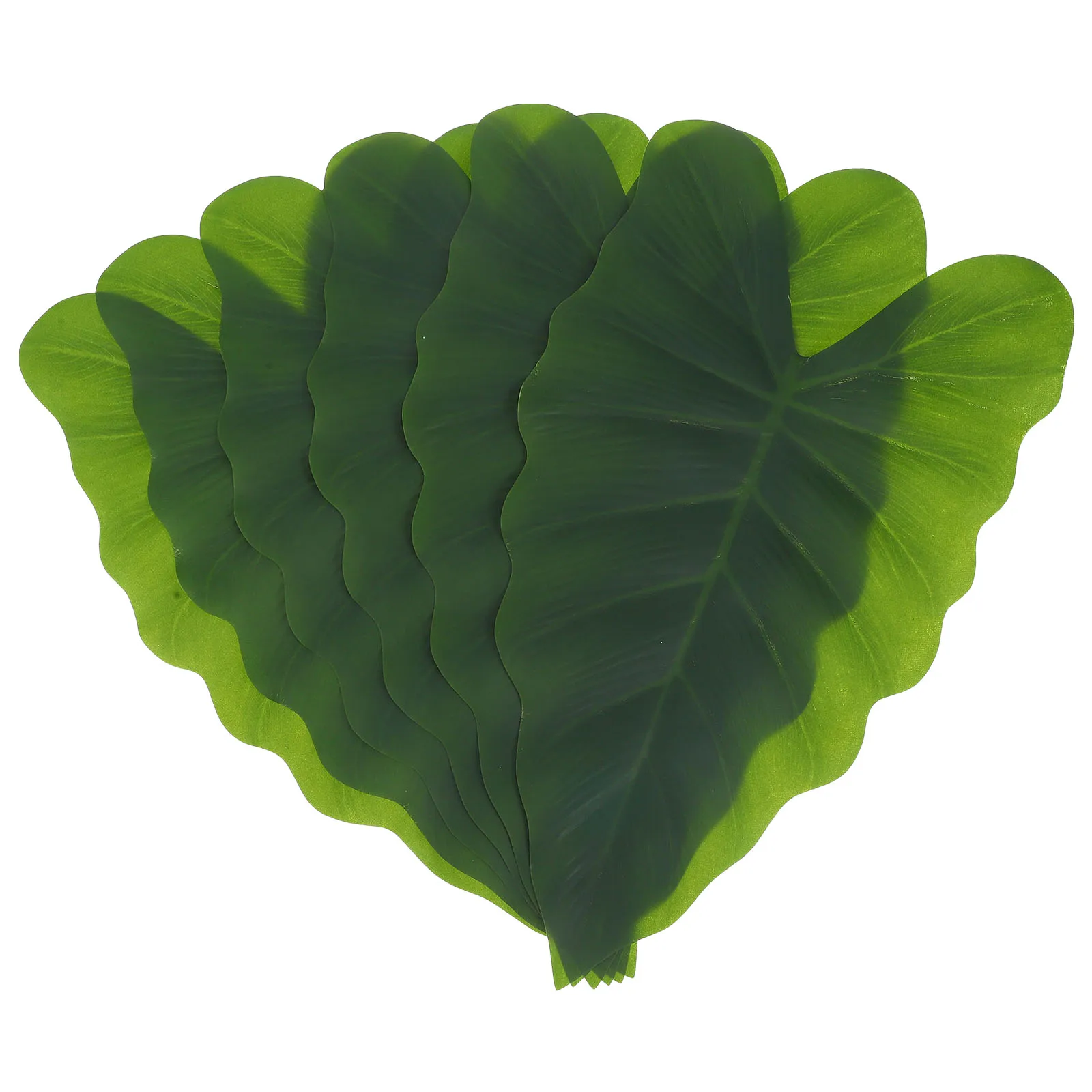 

6pcs Artificial Banana Leaves Faux Leaves Decorative Leaf Placemats Table Mats For Luau Party Beach Theme Home Garden