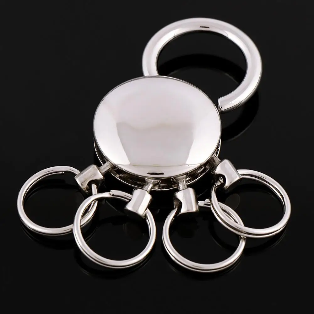 High Quality Shackle Keyring 4 Ring Key Holder Detachable Keychain for Men Pants Belt Chain Clip