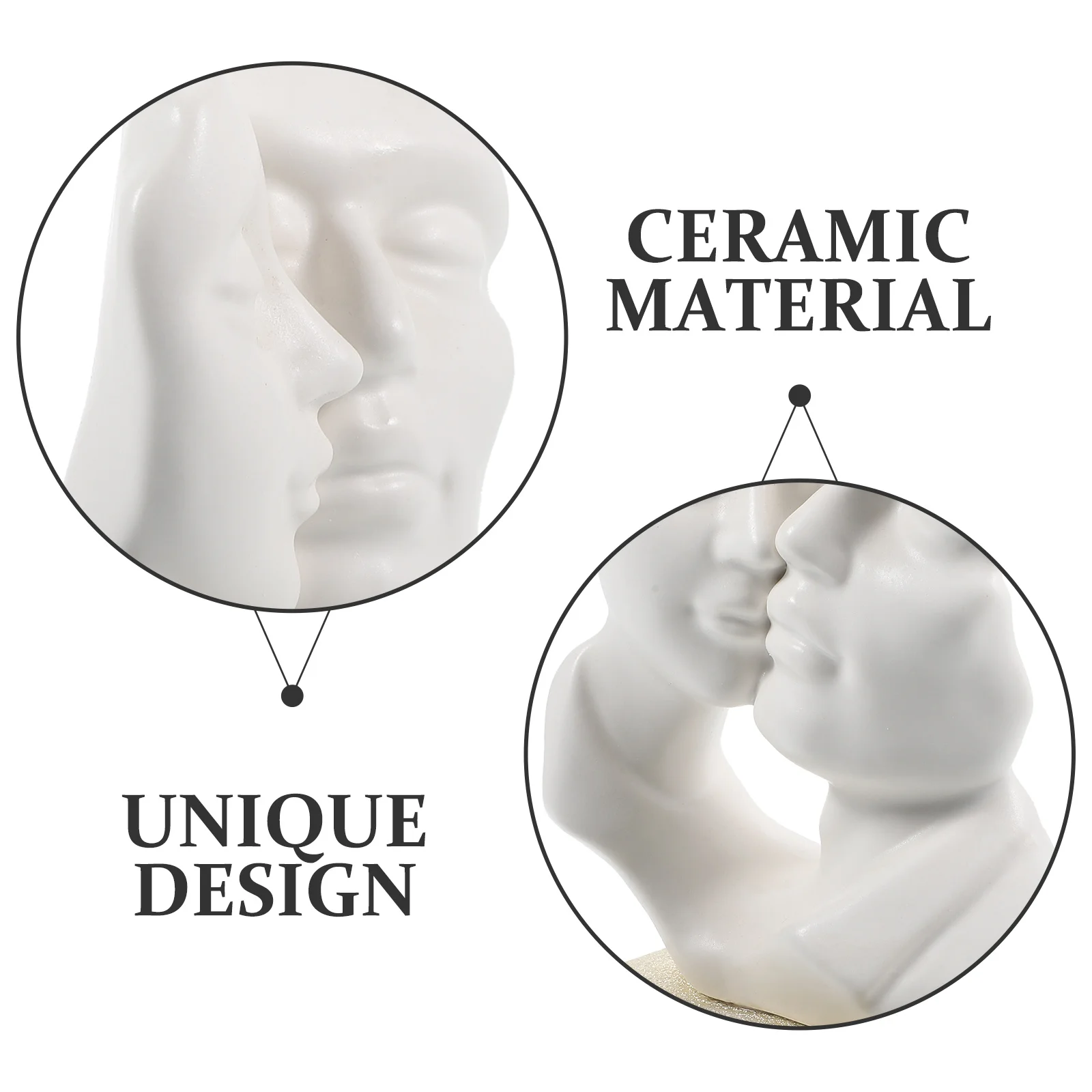 

Ceramic Couple Statue Romantic Carved Polished Smooth Touch Living Room Bedroom Desktop Ornament Ceramic Couple Figurine