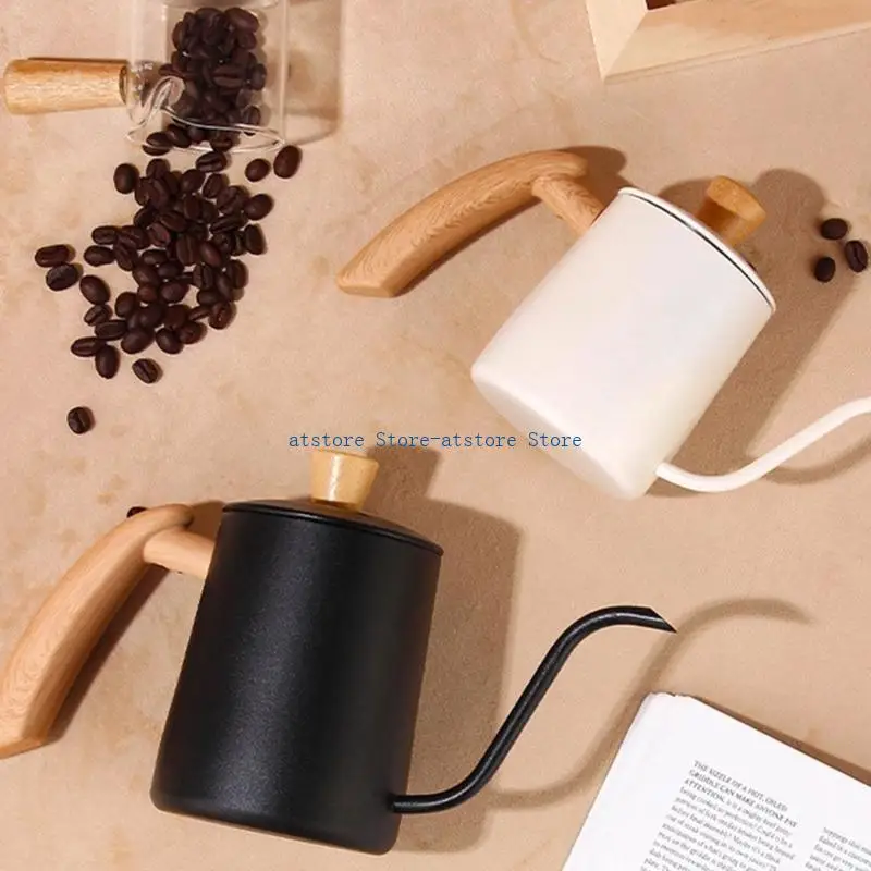 

H37D Gooseneck Pours Over Coffee Kettle Stainless Steels Hand Dripping Coffee Pot Kitchen Tool 350ML Gooseneck Coffee Pot