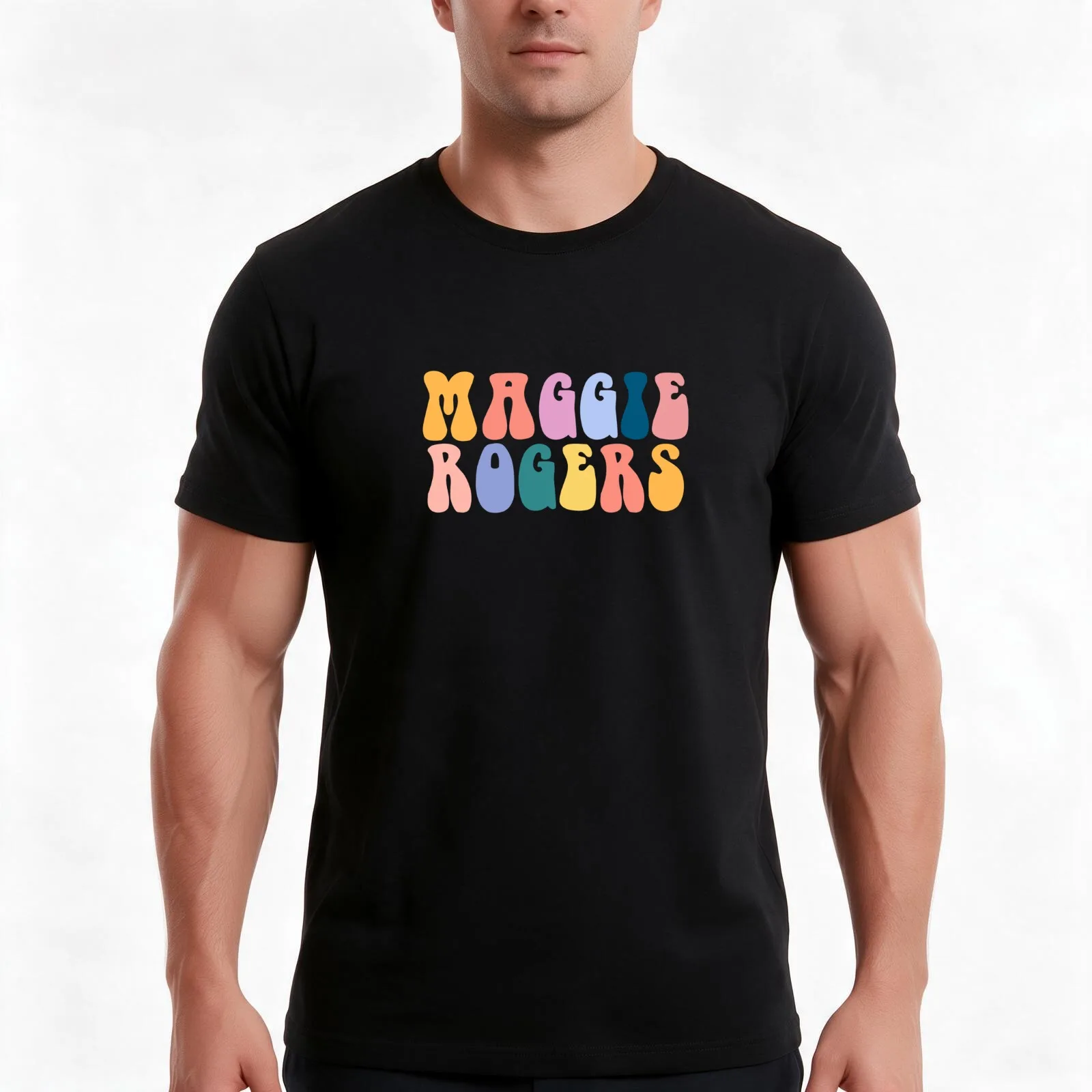 Maggie Rogers Vibes T-Shirt, Summer Casual Cotton Tee, Oversized Streetwear Tops, Vintage Graphic Print, Loose Fit Short Sleeve