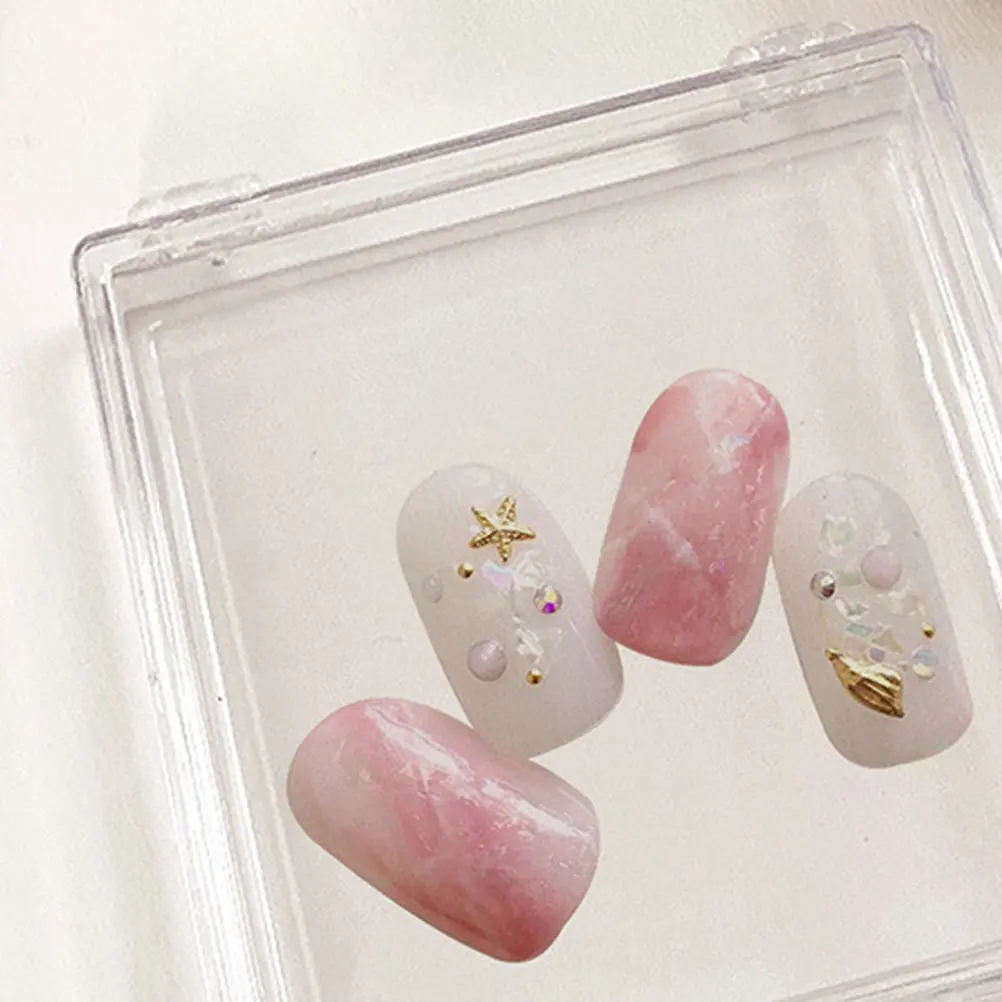 

8Pcs Fake Nail Storage Box Transparent Lid Nail Tips Storage Case for Press on Nails Beads Earrings Rings Bracelets Jewelry