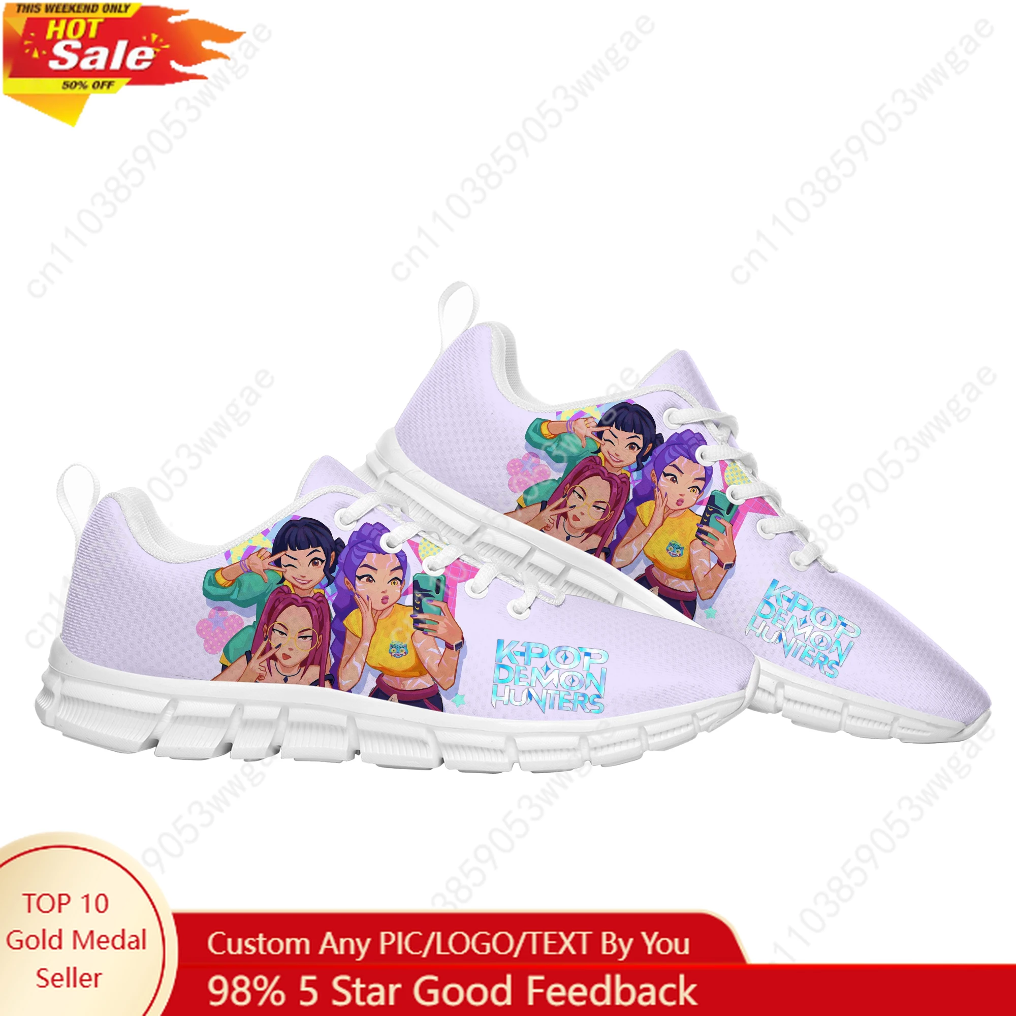 

KPop Demon Hunters Sneakers Mens Womens Teenagers Personalized Sports Shoes Casual Comfortable High Quality Personalitied Shoes
