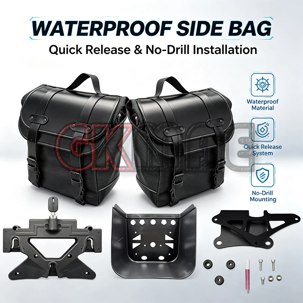 Fit For KOVE 525 F 525F Motorcycle Modified Side Boxes Quick-release Waterproof Leather Panniers Helmet Bags Travel Bags
