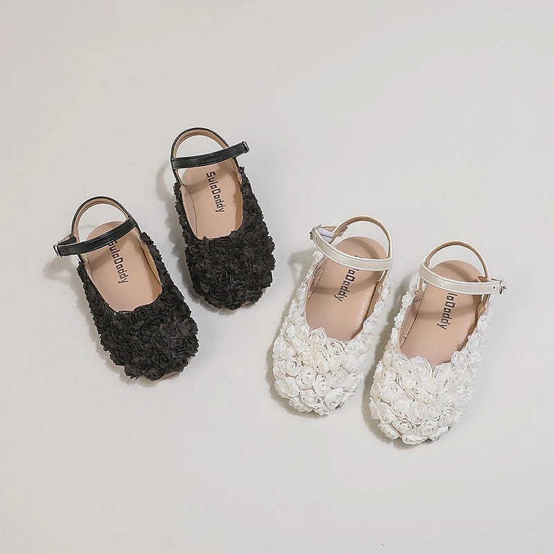 

Baby Girl Princess Lace Flower Shoes Infant Toddler Child Flat Leather Shoes Soft Party Birthday Shoes