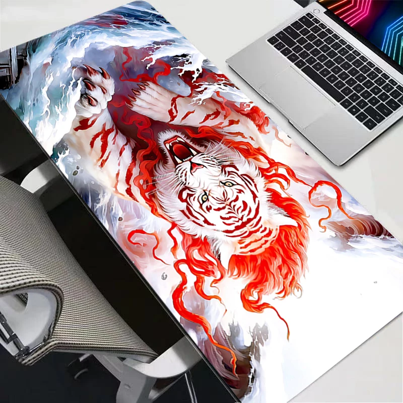

XXL Mausepad White tiger Desk Mat Gaming Mat Pad on The Table Office Gamer Accessories Keyboard Mats XL Mouse Pad Mouse Carpet