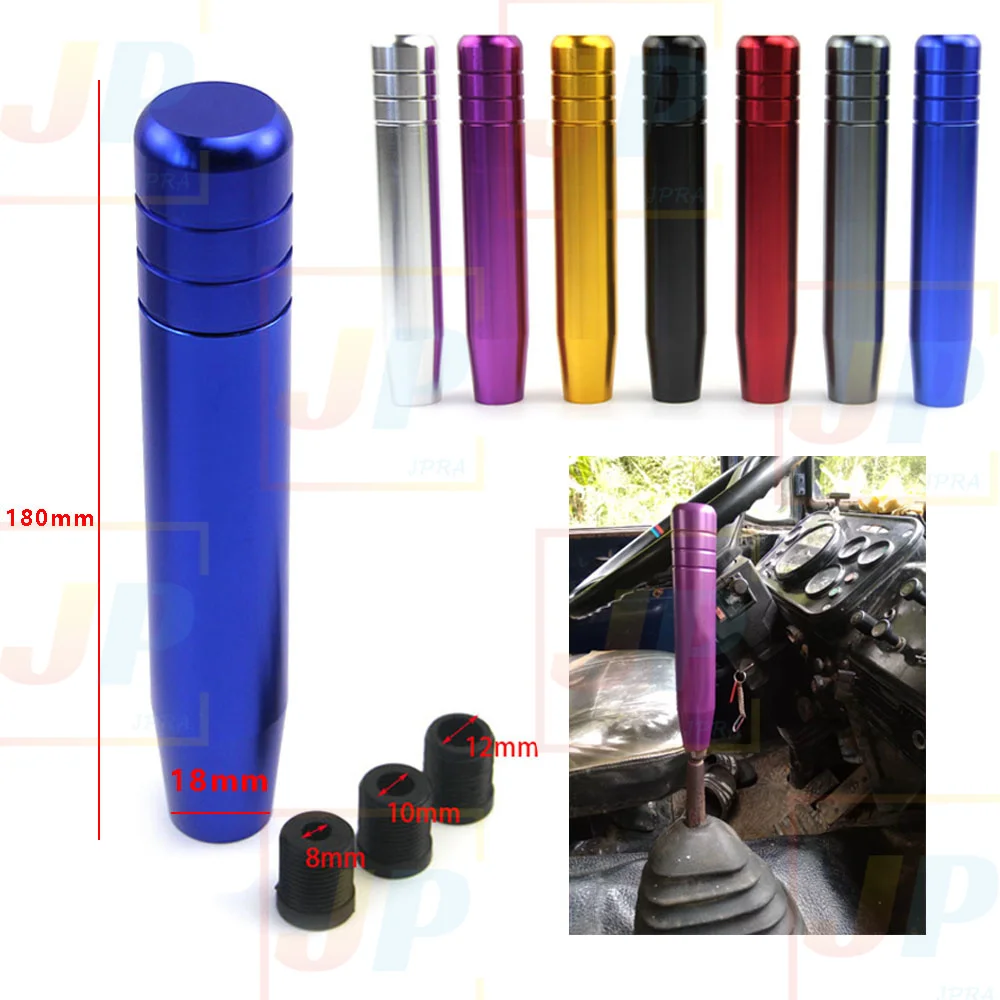 JDM Universal 18MM Aluminum Car Gear Shift Knob Racing Transmission Shifter Lever With 3 Adapters Car Accessories