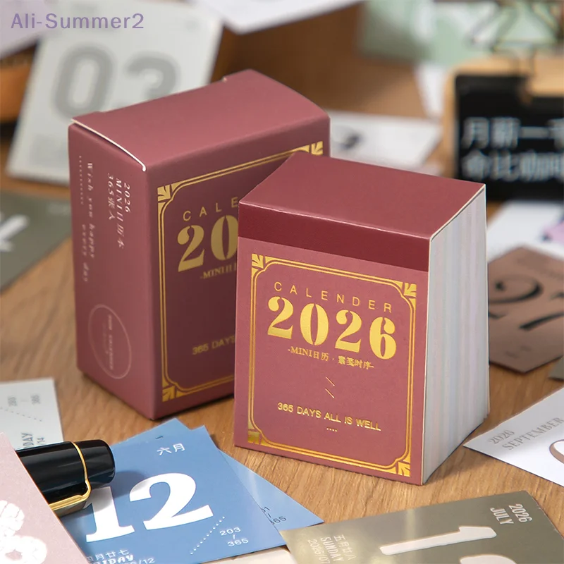 

2026 Mini Calendar Daily Planner 365 Days Tear-Off Calendar For Office School Home Desk Organizer Notebook Gift For Students