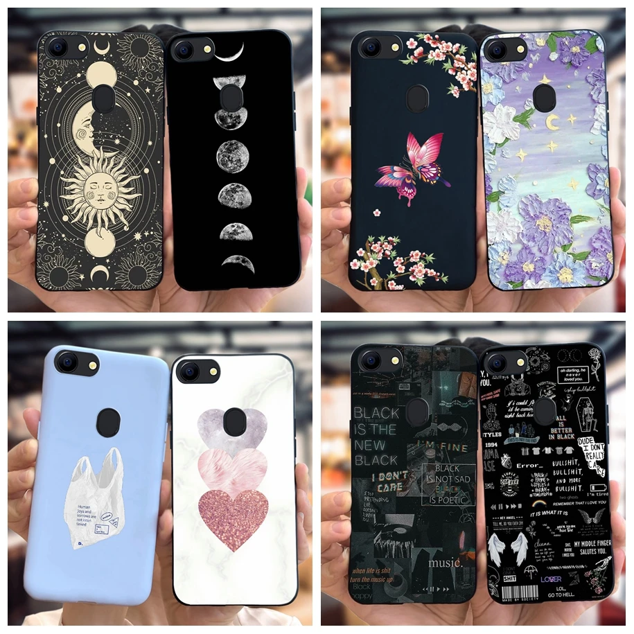 For OPPO A1601 F1s Case Stylish Flower Moon Pattern Slim Soft Silicone Phone Back Cover For OPPO F5 F7 F9 Pro OPPOF5 Youth Funda