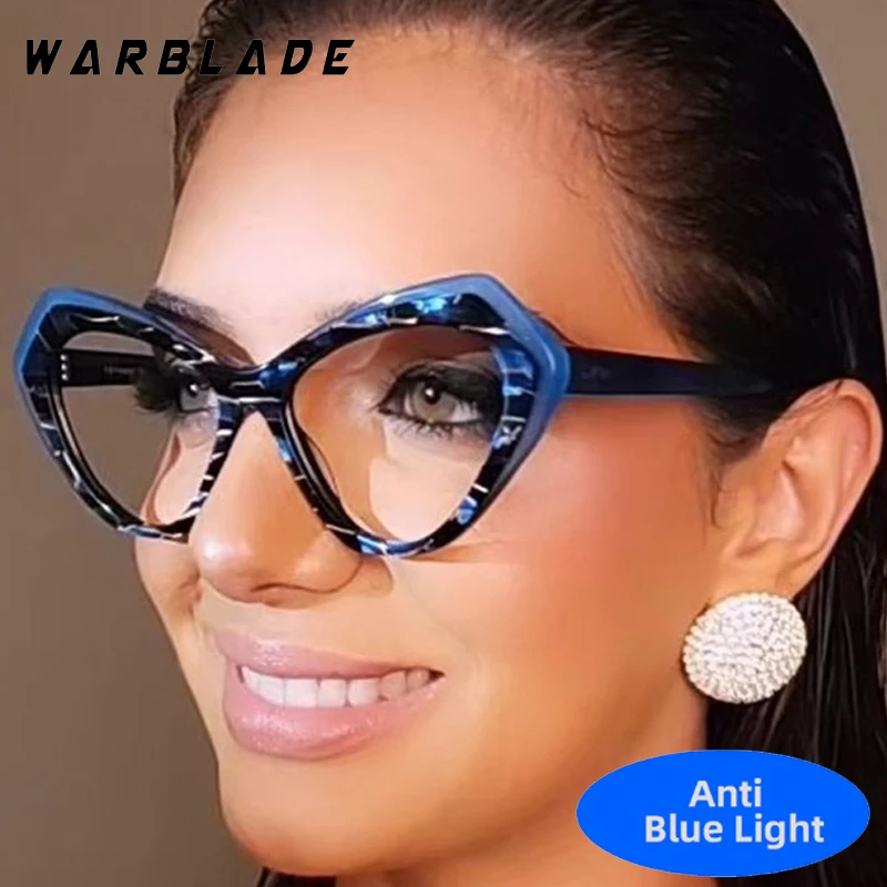 

Punk Retro Oversized Frame Cat Eye Women Men Fashion TR90 Glasses Luxury Brand Computer Games Work Anti-Blue Light Eyeglasses