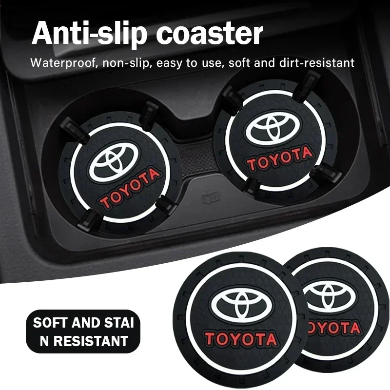 Car water cup mat interior anti slip mat cup silicone storage mat For Toyota Corolla Prius Yaris Hilux CHR Camry Auris Vios 2024