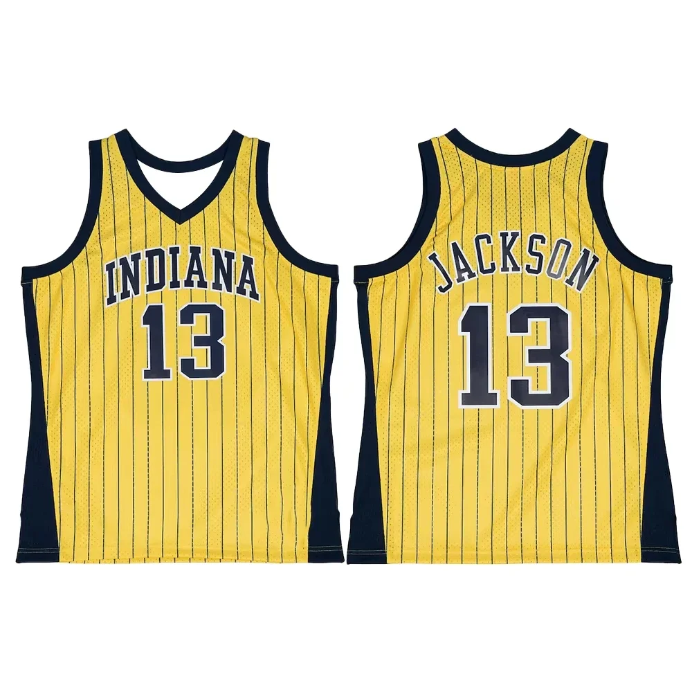 

American Men's Basketball Jersey Retro Classic Jersey 96 Version Indiana No. 13 Mark Jackson Pacers Navy Classics Player Jersey
