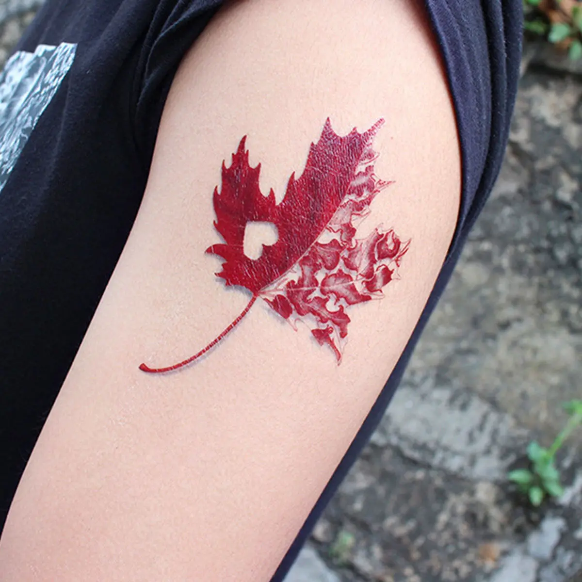 

10 Sheets Waterproof Maple Leaf Disposable Tattoos Creative Body Stickers for Wrist Ankle Arm Fashion Design Stickers
