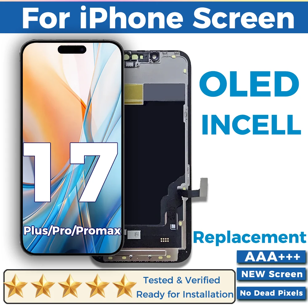 Crazy Cow High Quality Screen AMOLED INCELL OLED OEM For iPhone 17 Pro Max Face ID Display 17 Pro LCD Screen Replacement NEW A+