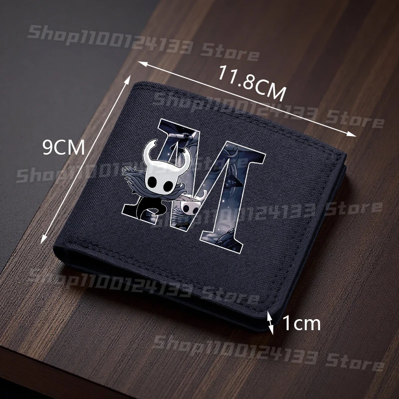 กระเป๋าใส่เหรียญพับได้ลายฮอลโลว์ไนท์ น่ารักสำหรับเด็ก ตัวอักษร A-Z ลายอนิเมะ สำหรับเด็กผู้ชาย กระเป๋าเงินพกพา กระเป๋าใส่บัตร ของขวัญสำหรับงานปาร์ตี้และเกม